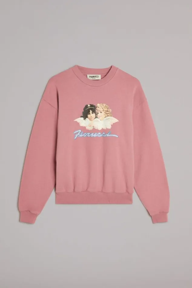 Angels Squiggle Logo Sweatshirt Pink Pink Women Fiorucci Angels Squiggle Logo Sweatshirt Pink Pink Women Fiorucci