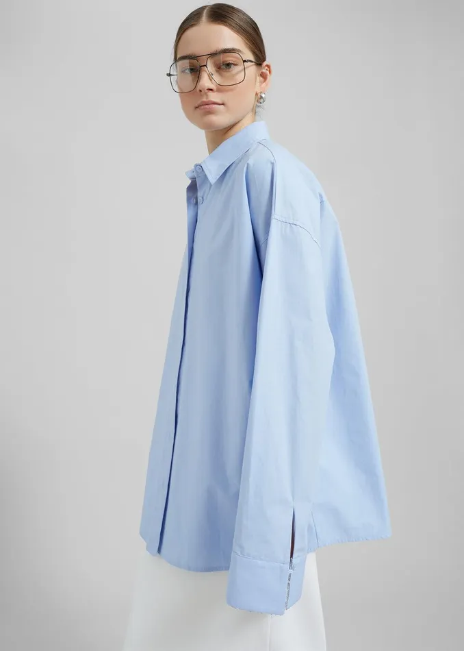 Aniston Button Up Shirt 8211 Sky Women The Frankie Shop Clothing