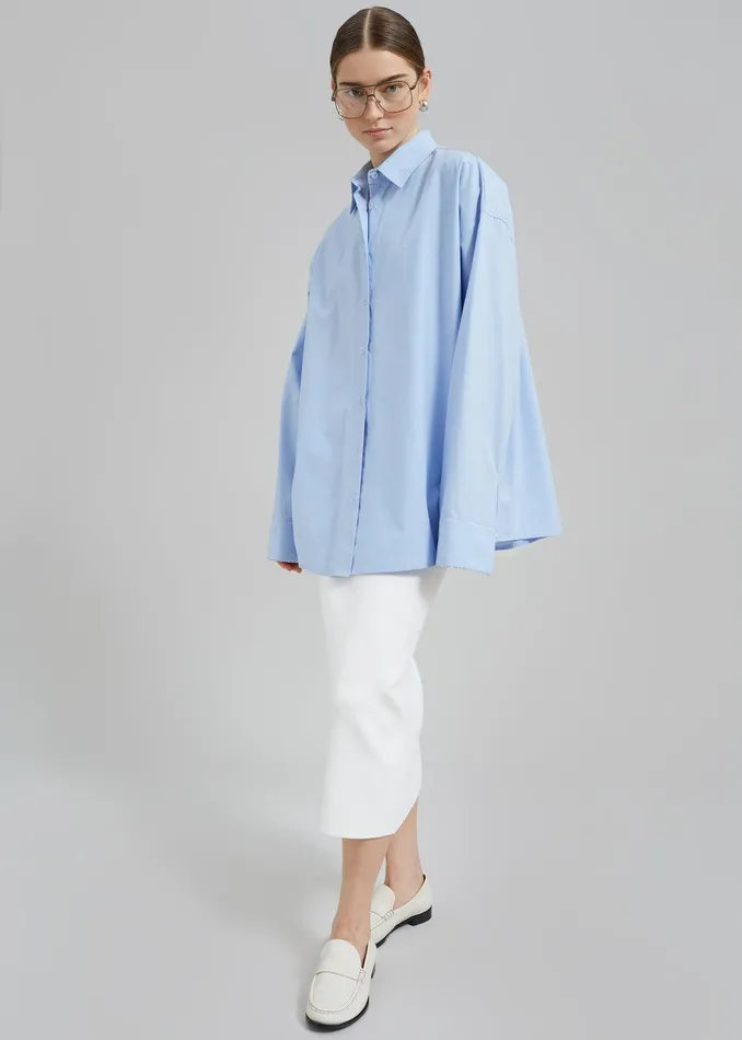 Aniston Button Up Shirt 8211 Sky Women The Frankie Shop Clothing