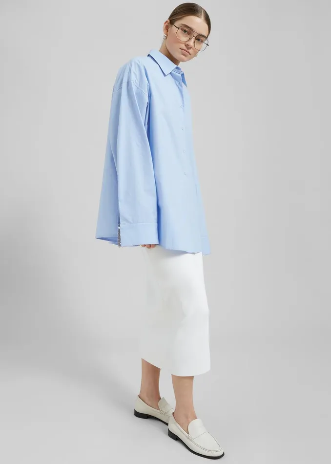 Aniston Button Up Shirt 8211 Sky Women The Frankie Shop Clothing