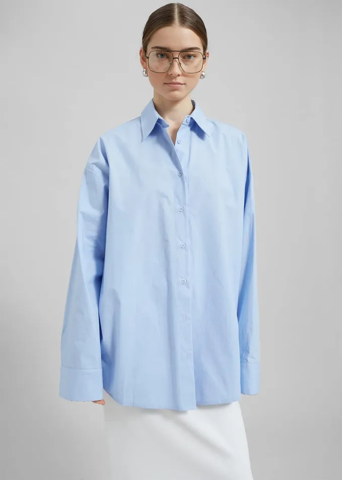Aniston Button Up Shirt 8211 Sky Women The Frankie Shop Clothing