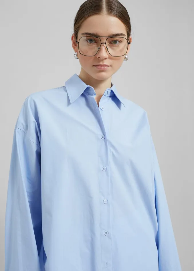 Aniston Button Up Shirt 8211 Sky Women The Frankie Shop Clothing