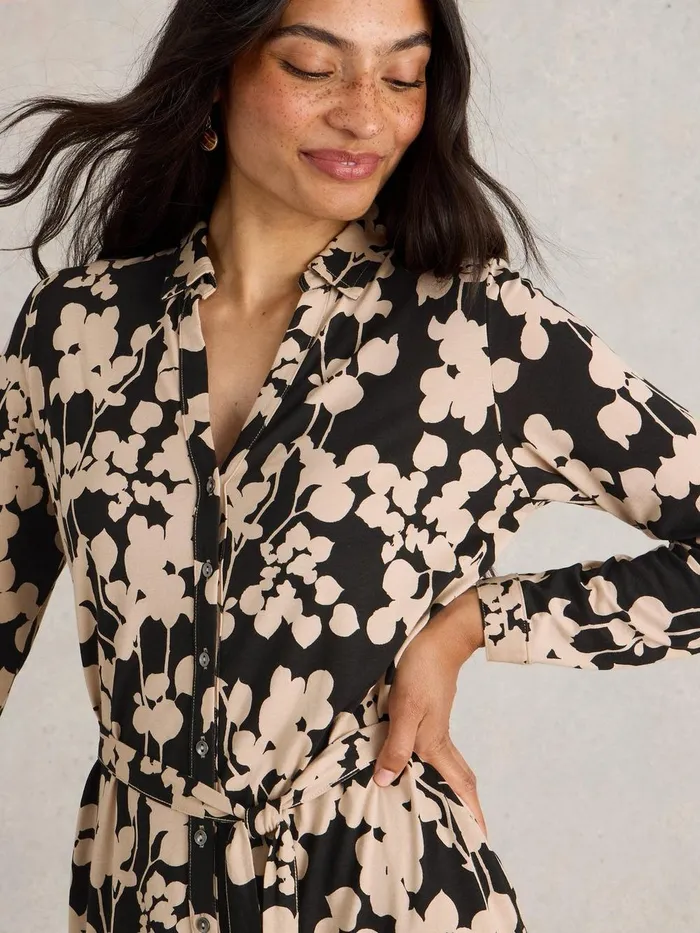 Annie Cotton Shirt Dress Black Print Women White Stuff Dresses Annie Cotton Shirt Dress Black Print Women White Stuff Dresses