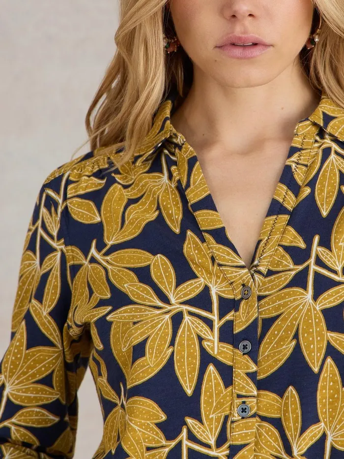 ANNIE LONG SLEEVE PRINTED SHIRT Navy Print Women White Stuff Tops and Tees ANNIE LONG SLEEVE PRINTED SHIRT Navy Print Women White Stuff Tops and Tees