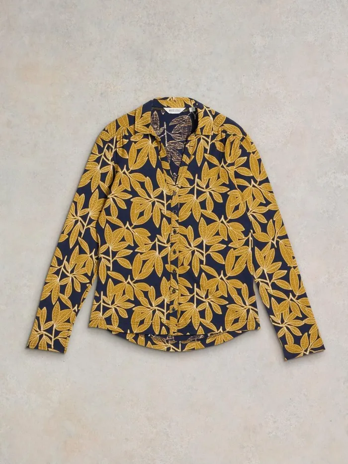ANNIE LONG SLEEVE PRINTED SHIRT Navy Print Women White Stuff Tops and Tees ANNIE LONG SLEEVE PRINTED SHIRT Navy Print Women White Stuff Tops and Tees