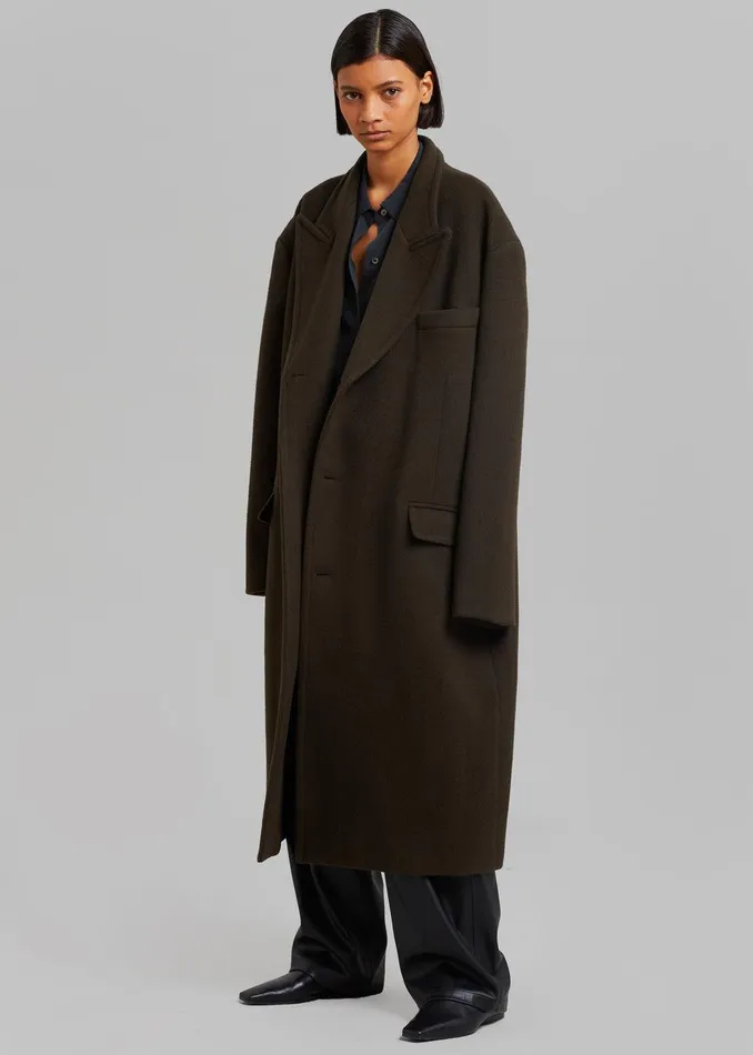 Anya Oversized Coat 8211 Dark Brown Women The Frankie Shop Clothing