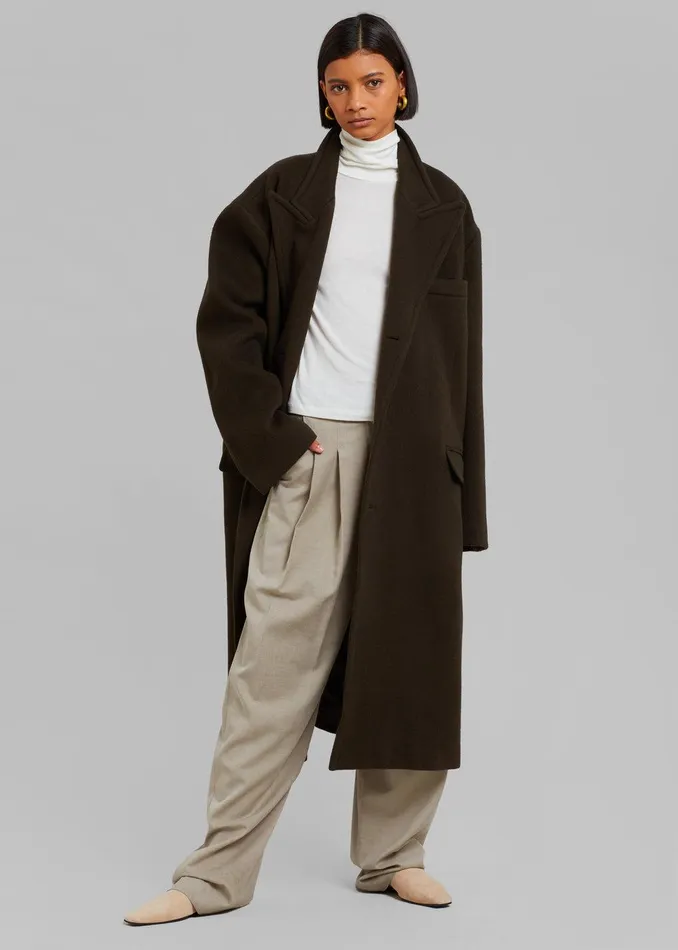 Anya Oversized Coat 8211 Dark Brown Women The Frankie Shop Clothing