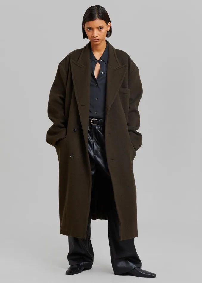 Anya Oversized Coat 8211 Dark Brown Women The Frankie Shop Clothing