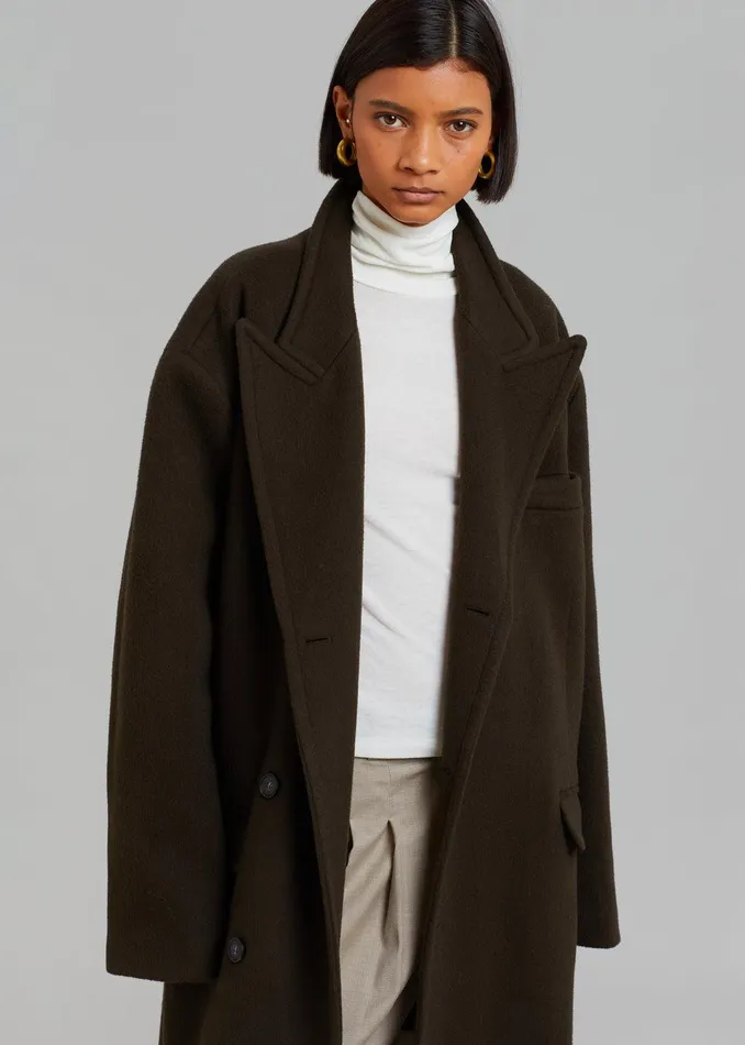 Anya Oversized Coat 8211 Dark Brown Women The Frankie Shop Clothing