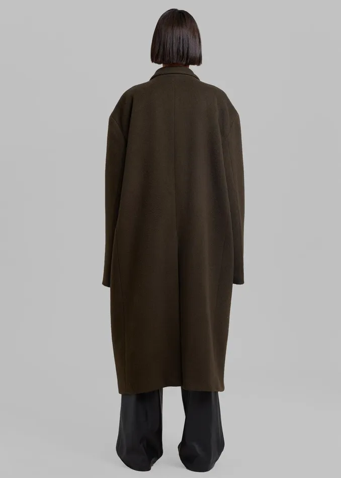Anya Oversized Coat 8211 Dark Brown Women The Frankie Shop Clothing