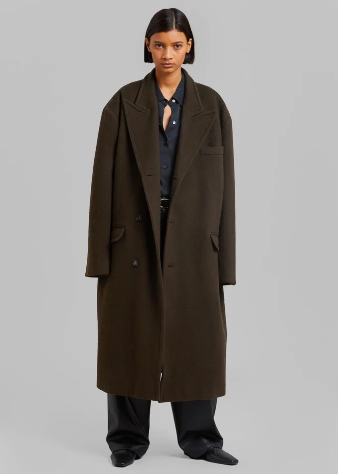 Anya Oversized Coat 8211 Dark Brown Women The Frankie Shop Clothing