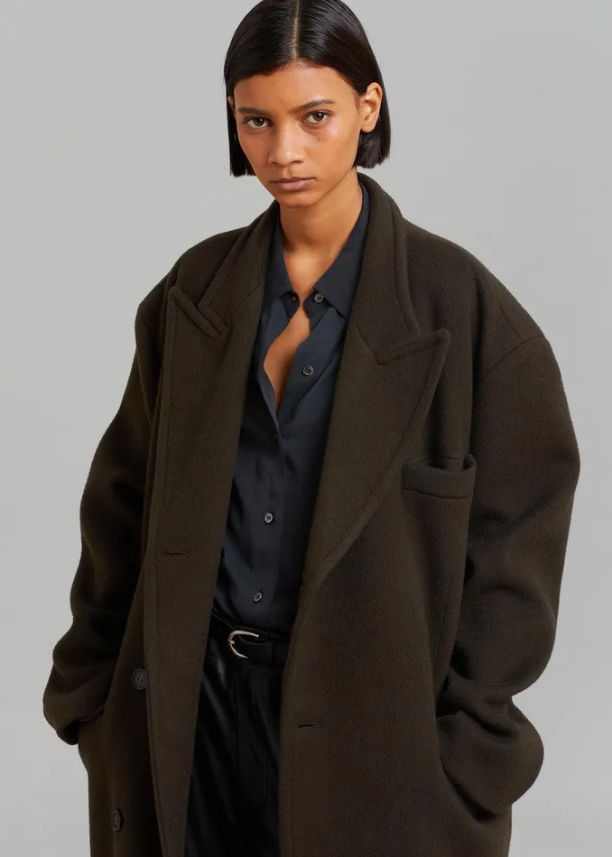 Anya Oversized Coat 8211 Dark Brown Women The Frankie Shop Clothing