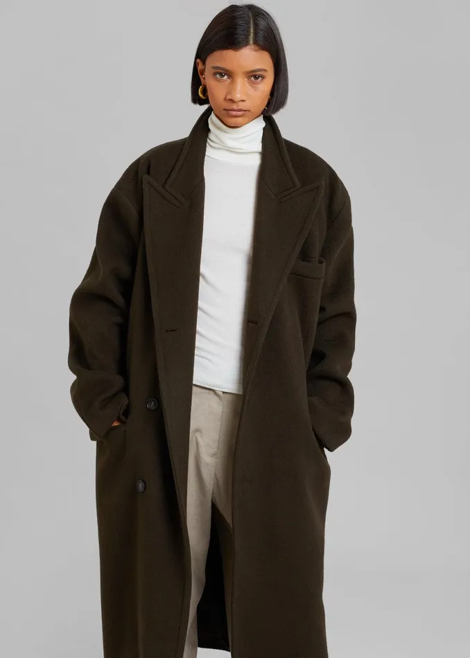 Anya Oversized Coat 8211 Dark Brown Women The Frankie Shop Clothing