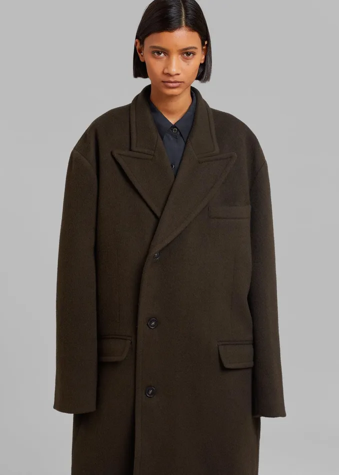 Anya Oversized Coat 8211 Dark Brown Women The Frankie Shop Clothing
