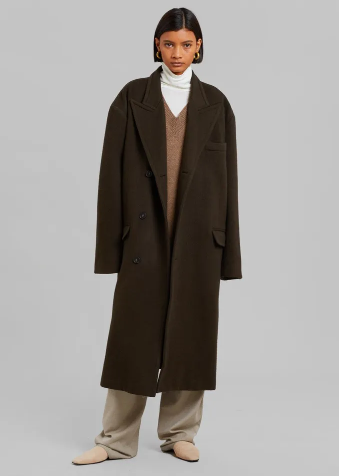 Anya Oversized Coat 8211 Dark Brown Women The Frankie Shop Clothing