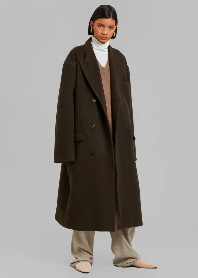 Anya Oversized Coat 8211 Dark Brown Women The Frankie Shop Clothing