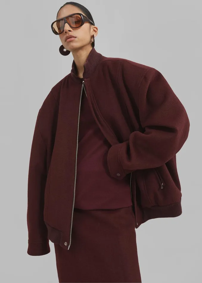 Arley Oversized Bomber 8211 Burgundy Women The Frankie Shop Clothing