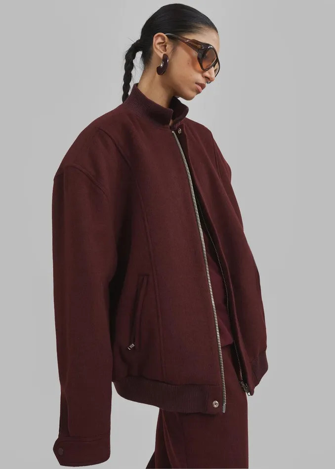 Arley Oversized Bomber 8211 Burgundy Women The Frankie Shop Clothing