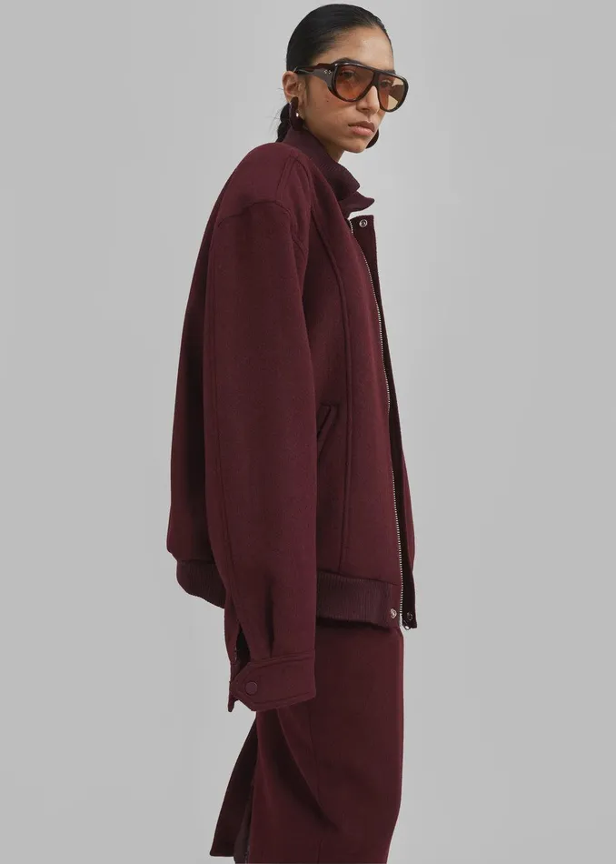 Arley Oversized Bomber 8211 Burgundy Women The Frankie Shop Clothing