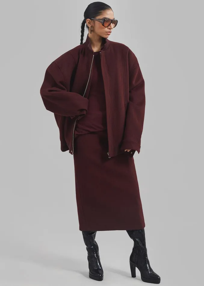 Arley Oversized Bomber 8211 Burgundy Women The Frankie Shop Clothing