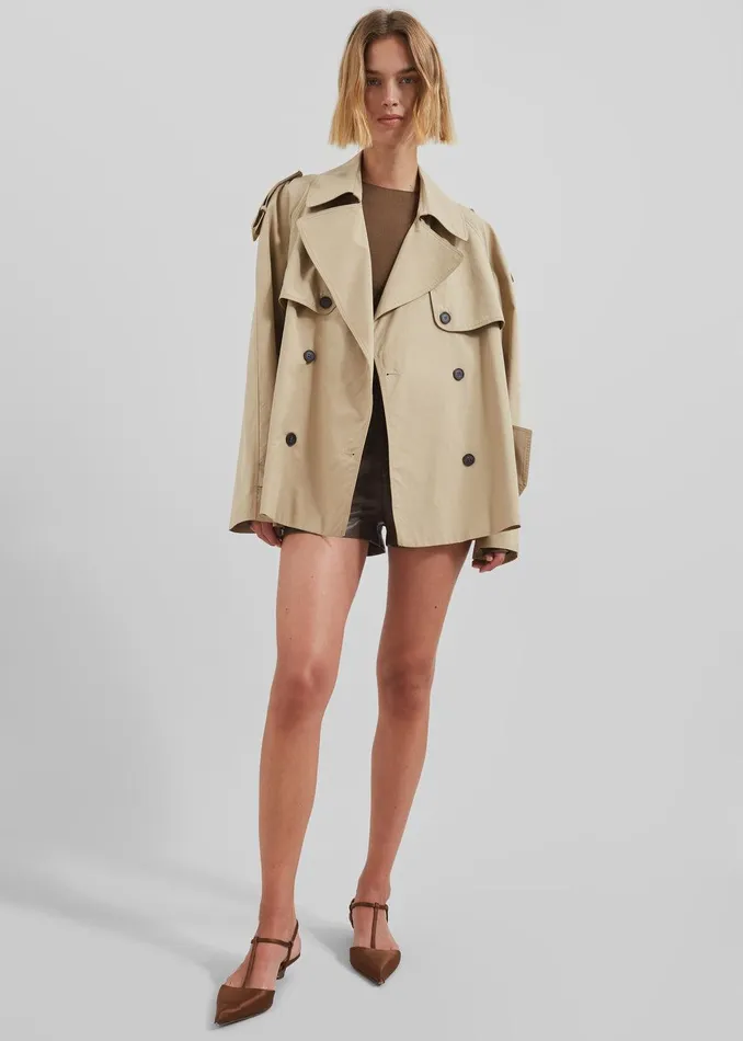 Arlington Short Trench 8211 Beige Women The Frankie Shop Clothing