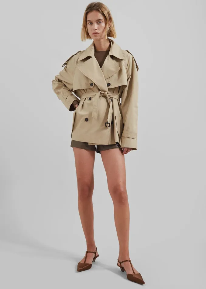 Arlington Short Trench 8211 Beige Women The Frankie Shop Clothing