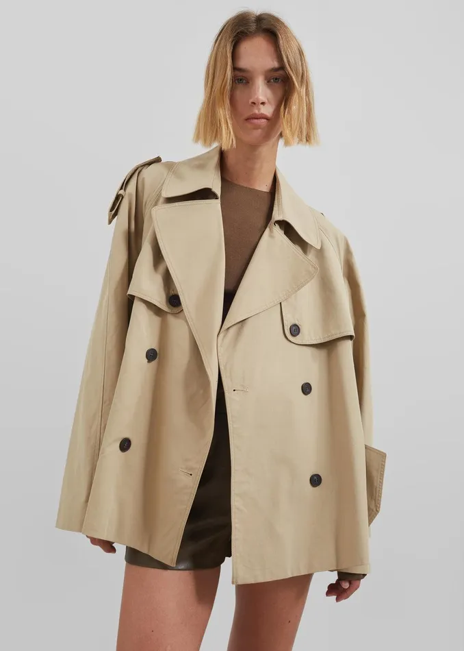 Arlington Short Trench 8211 Beige Women The Frankie Shop Clothing