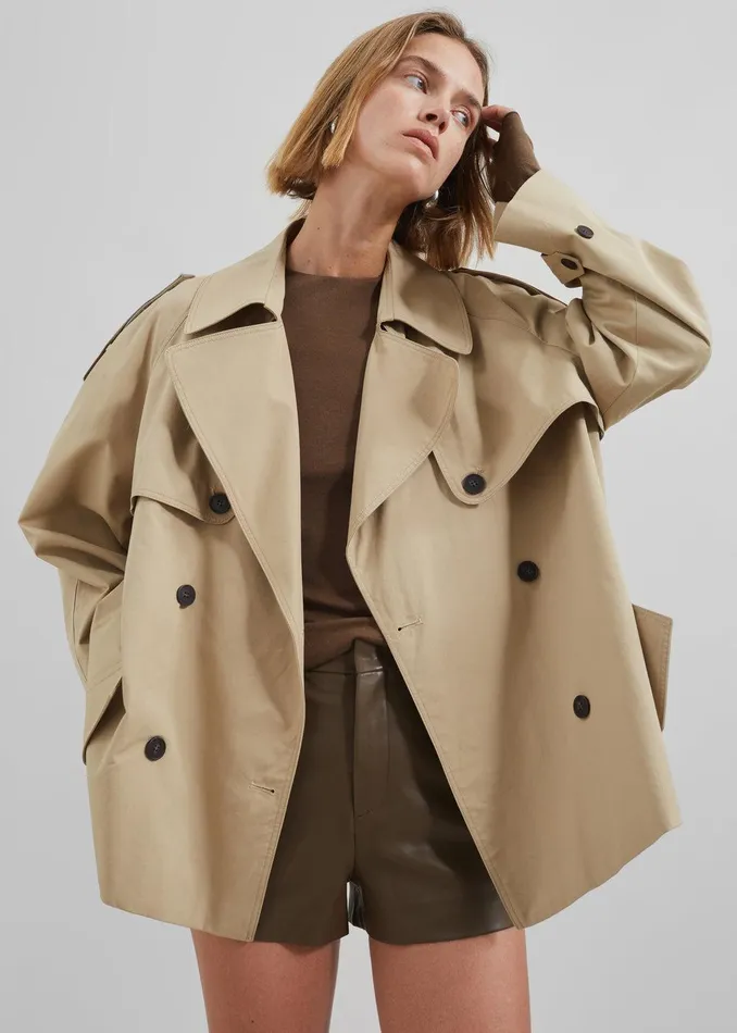 Arlington Short Trench 8211 Beige Women The Frankie Shop Clothing