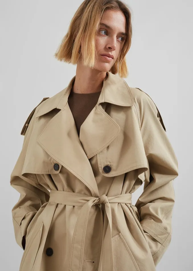 Arlington Short Trench 8211 Beige Women The Frankie Shop Clothing
