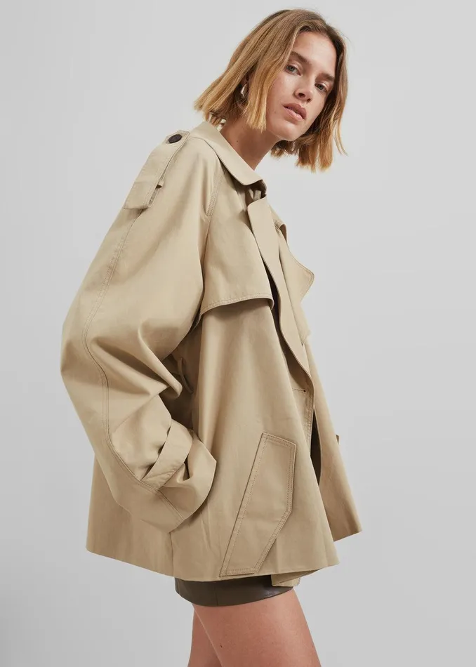 Arlington Short Trench 8211 Beige Women The Frankie Shop Clothing