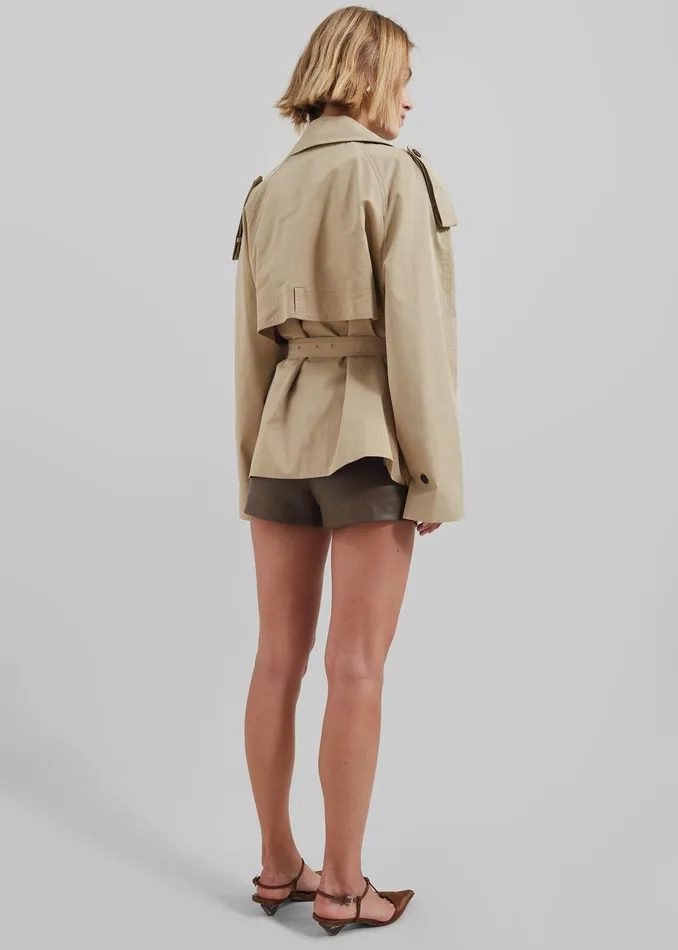 Arlington Short Trench 8211 Beige Women The Frankie Shop Clothing