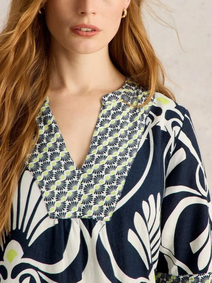 Ash Linen Dress Navy Print Women White Stuff Dresses Ash Linen Dress Navy Print Women White Stuff Dresses
