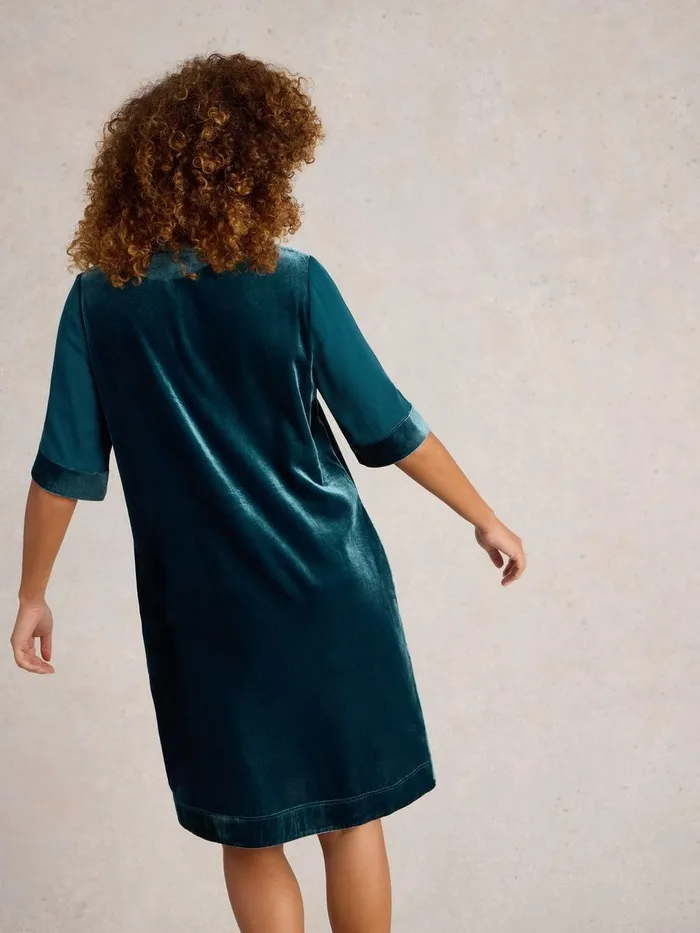 Ash Velvet Mix Dress Dk Teal Women White Stuff Dresses Ash Velvet Mix Dress Dk Teal Women White Stuff Dresses