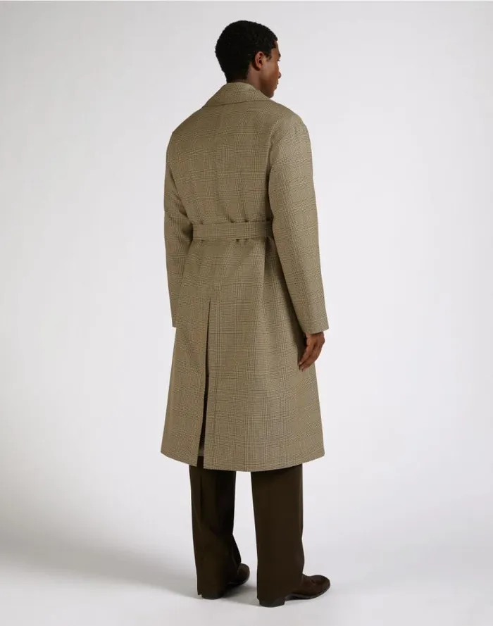 Attitude Doublebreasted Wool Trench Coat With Waist Belt Men Lardini Outerwear
