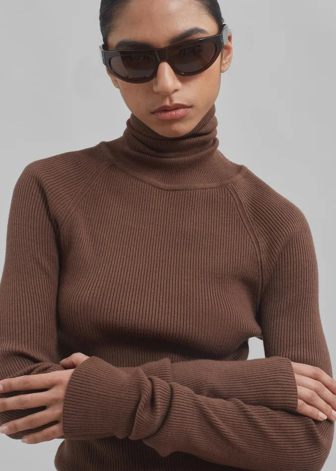 Aubree Turtleneck 8211 Brown Women The Frankie Shop Clothing
