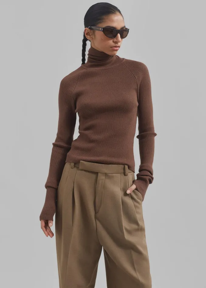Aubree Turtleneck 8211 Brown Women The Frankie Shop Clothing