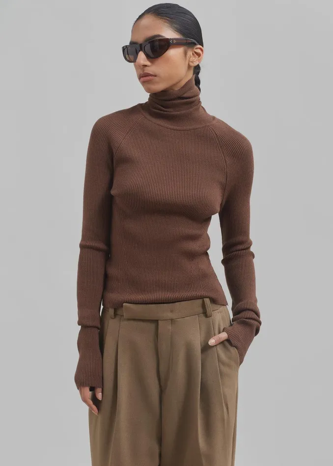 Aubree Turtleneck 8211 Brown Women The Frankie Shop Clothing