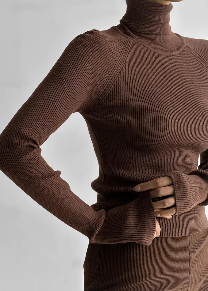 Aubree Turtleneck 8211 Brown Women The Frankie Shop Clothing