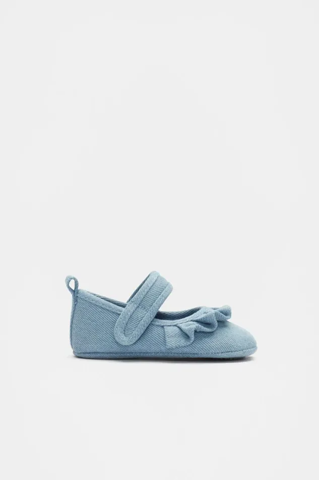 Baby Fabric Frill Mary Jane Denim Seed Heritage Mary Janes
