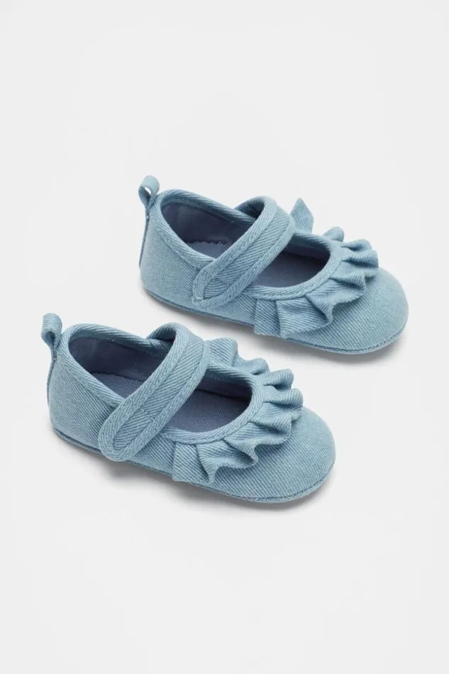 Baby Fabric Frill Mary Jane Denim Seed Heritage Mary Janes