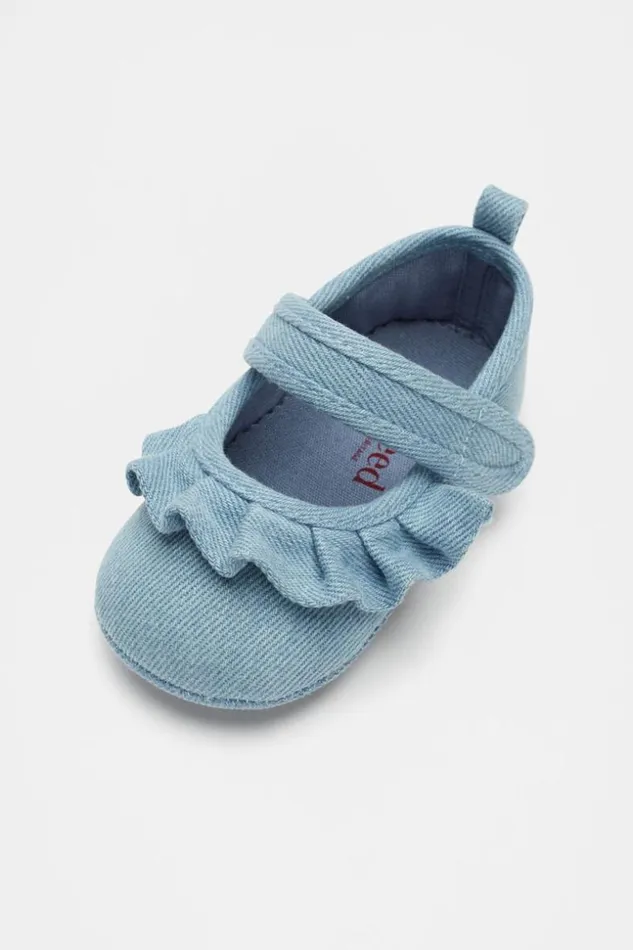 Baby Fabric Frill Mary Jane Denim Seed Heritage Mary Janes