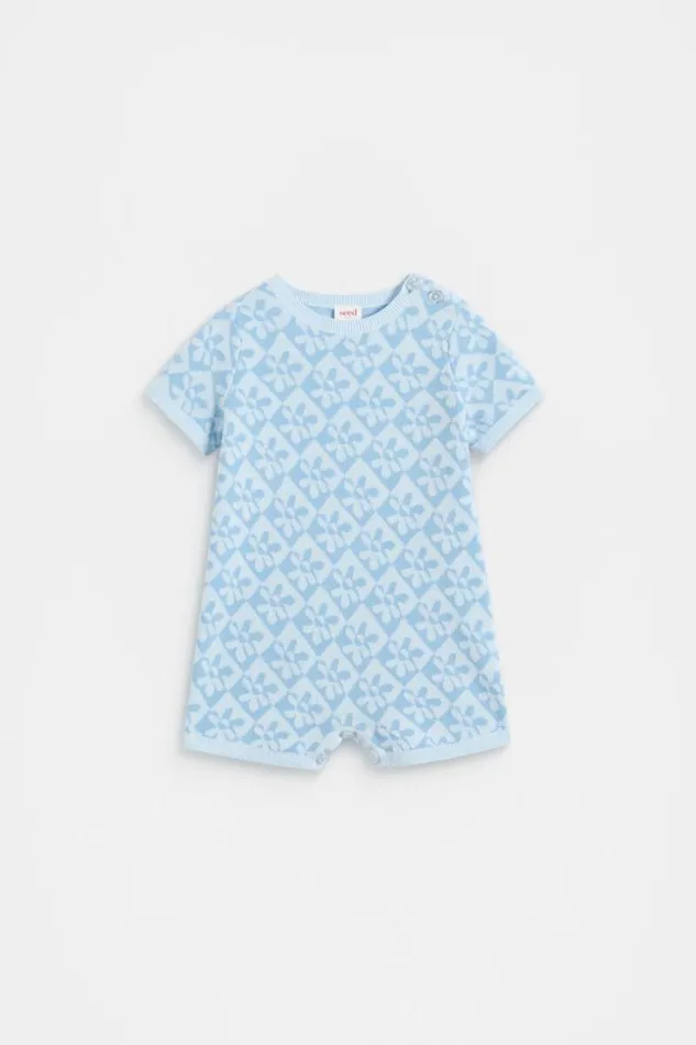 Baby Knit Romper Dove Blue Seed Heritage Playsuits and Overalls