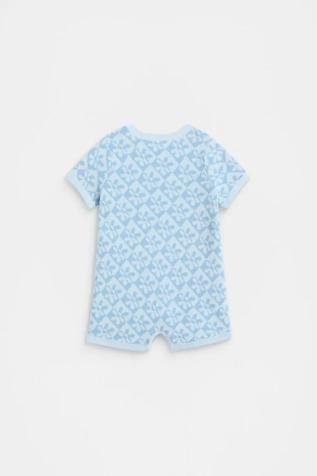 Baby Knit Romper Dove Blue Seed Heritage Playsuits and Overalls