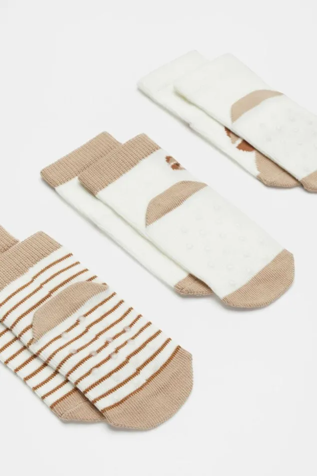 Baby Racoon Sock 3 Pack Sand Seed Heritage Socks