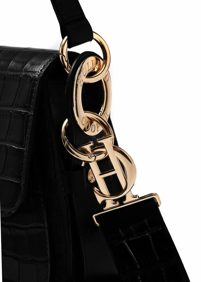 Bags Holland Cooper Womens Chelsea Saddle Bag Black Croc Bags Holland Cooper Womens Chelsea Saddle Bag Black Croc