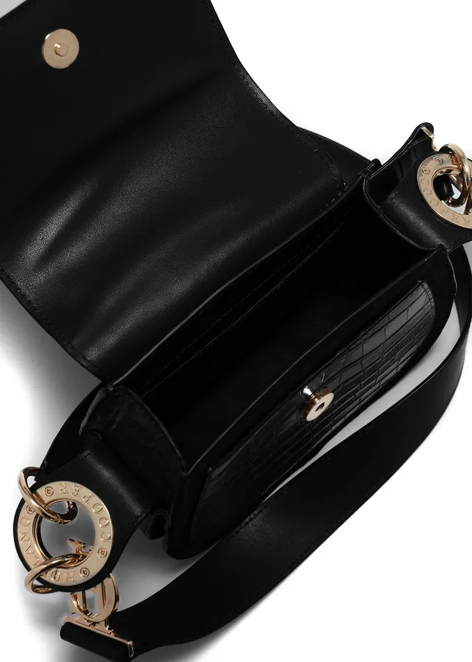 Bags Holland Cooper Womens Chelsea Saddle Bag Black Croc Bags Holland Cooper Womens Chelsea Saddle Bag Black Croc