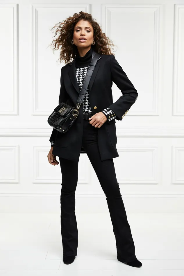 Bags Holland Cooper Womens Chelsea Saddle Bag Black Croc Bags Holland Cooper Womens Chelsea Saddle Bag Black Croc