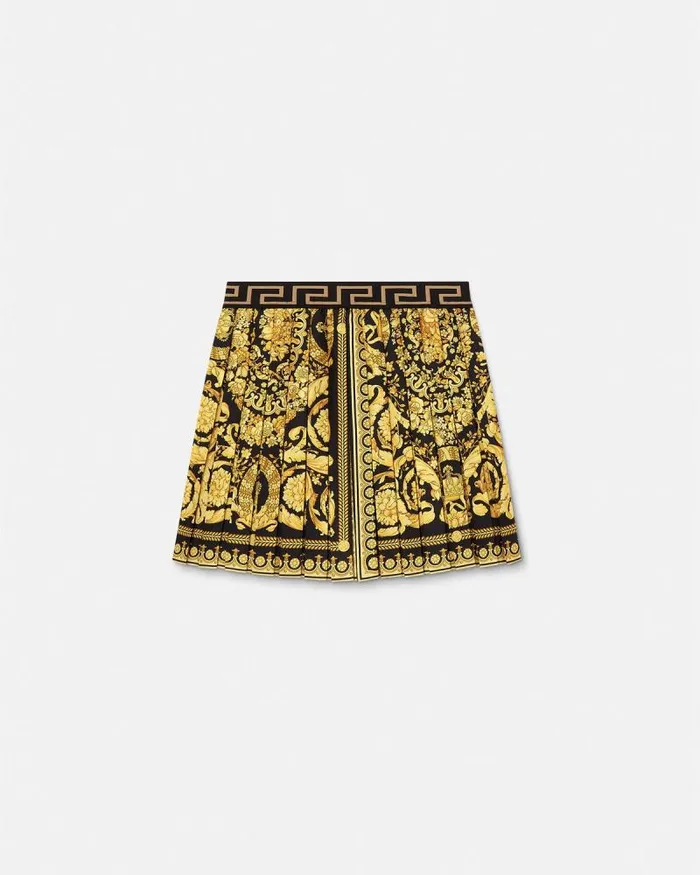 Barocco Kids Pleated Skirt Blackprint Children Versace Clothing