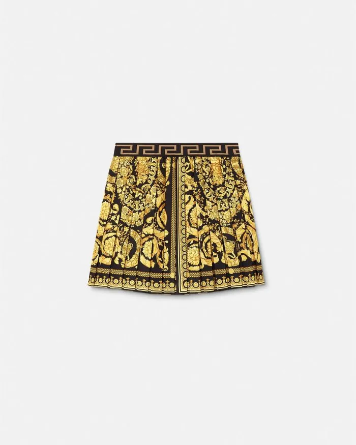 Barocco Kids Pleated Skirt Blackprint Children Versace Clothing