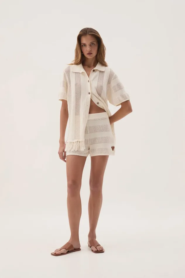 Bather Knit Short Ivory Women Aje Shorts